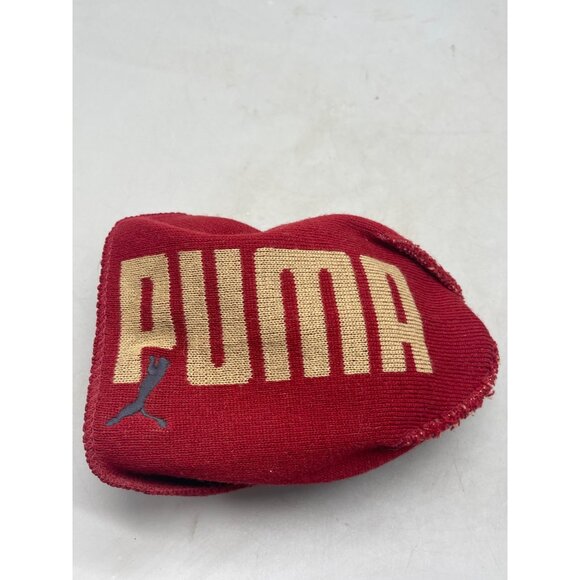 Puma beanie symbol red knitted one size used see photos fuzzing READ - Picture 7 of 7